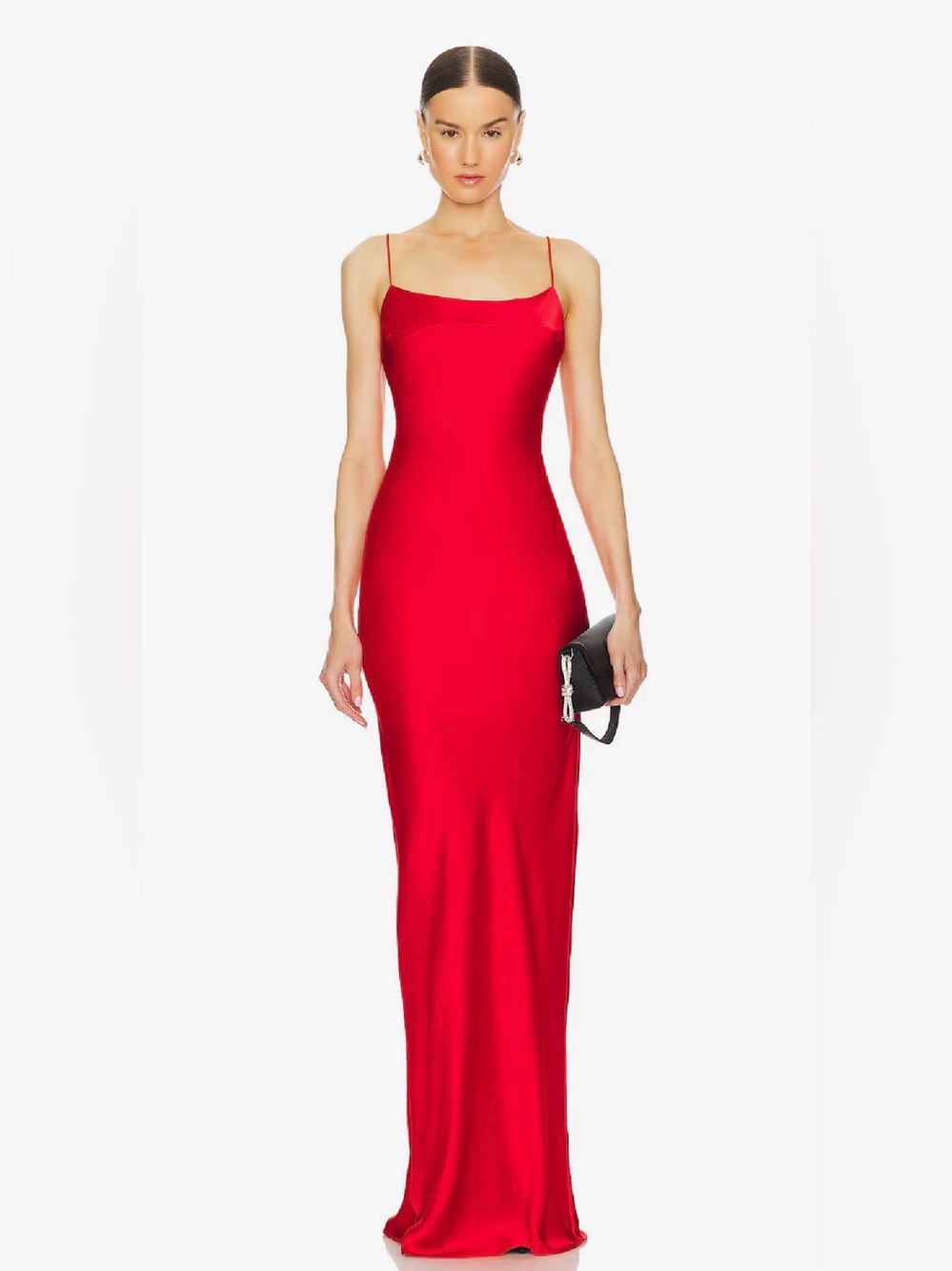 Lovers + Friends Revolve Mischa Bright Red Satin Sleeveless Cocktail Gown Size L